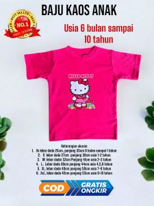 KAOS ANAK HELO KITTY usia 6 bulan sampai 10 tahun katun kombet 30s