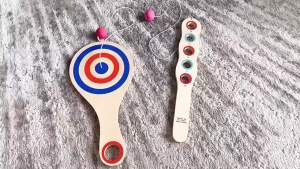 Wooden Paddle Ball With String And Ball HandEye Coordination Skill Training Adjustable Elastic Cord for Physical Education Class