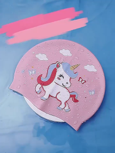🇸🇬【SG Stock】Kids Swimming Cap/Cute Waterproof Non-Slip High Elastic Silicone Swimming Cap/Stretchy Fun Print For Children Swimming/Childrens Silicone Swimming Cap