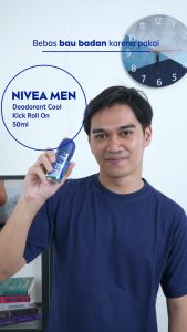 NIVEA MEN Deodorant Roll On Cool Kick 50ml - Segar & Perlindungan Sepanjang Hari - Antiperspiran Tidak Mengandung Ethyl Alkohol