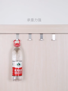 ชั้นวางของสแตนเลส5ชิ้น/เซ็ตตะขอแขวนตู้ครัวที่แขวนเสื้อผ้าห้องนั่งเล่นของจิปาถะประตูหลังตะขอรูปตัว Z