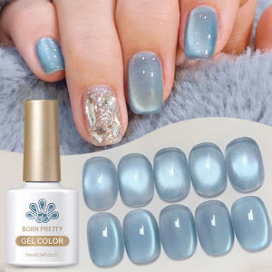 BORN PRETTY 10ml Blue Color Jelly Water Cat Magnetic Gel Ultra Shine Semi Permanent Soak Off UV Gel Nail Art Varnish