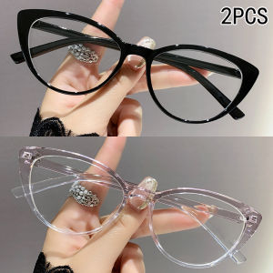 2PCS High-end Reading Glasses Fashion Anti-blue Glasses Internet Celebrity Cat-eye Elderly Reading Glasses 6115