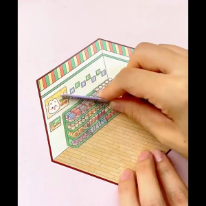 👅 Funtory 🐰 พร้อมส่ง สติกเกอร์ ห้อง DIY กระต่าย บ้านจิ๋ว ห้องจิ๋ว sticker ของเล่น