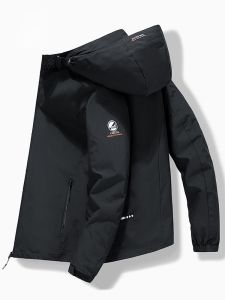 ROMON | Loose Casual Mens Hooded Jacket Romon Spring Autumn New Style Outdoor Windproof Workwear Short Coat Fashionable Urban Youth