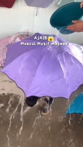 PAYUNG 3D / Payung Lipat 3D Kuat Kokoh Anti UV Bonus Sarung / Payung Lipat / Payung Anti UV Murah Kuat Kokoh Anti Angin / Payung Lipat Magic Umbrella / Dimensi Lapisan Hitam ANTI UV / Payung Ajaib Muncul Motif Jika Basah [ BISA COD ]