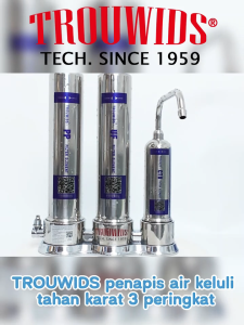 TROUWIDS 0.01 Micron 3 Stage Alkaline Water Filter Stainless Steel Water Purifier For Home