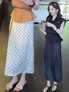Polka Dot Viscose Summer Semi-Formal Skirt