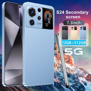 S24 New SmartPhone 4G/5G Network 7.3inch Ultra-Clear Full-Screen Memory 12GB RAM+512GB ROM Battery 6800mAh
