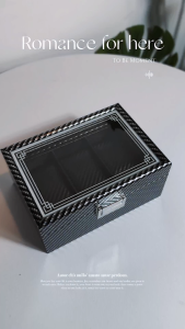 3/6/10/12 Slots Carbon Fiber Watch Box PU Leather Jewelry Storage for Bracelet Walnut