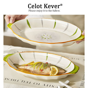 Double Ear Handle Ceramic Fish Plate