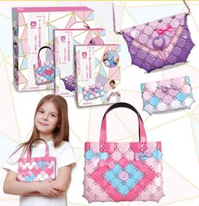 Children Fairy DIY Handmade Handbag TPU Material Crochet Bag Square Bag Bottom Knitted Bag Female Assembly Shopping Bag 手工拼装编织包