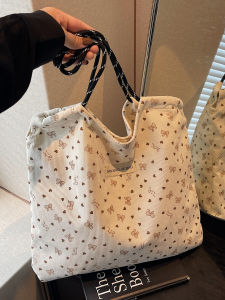 Miss Nan Original Corduroy Tote Bag Commuter Shoulder Bag for College Students Versatile Handbag Casual Simple Style Large Size