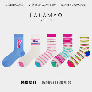 Womens Mid-Calf Socks Breathable Mesh Cotton Cartoon Design Sweet Style Autumn Spring Seasonal Comfortable Cotton Socks