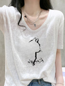 Breathable Slim Fit Loose V-Neck T-Shirt Summer Wear