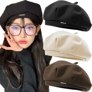 Pháp Berets Phụ Nữ Nghệ Sĩ Phong Cách Mũ Beanie ấm mùa đông Hat Retro Đồng Bằng Beret thanh lịch màu trơn Phụ Nữ Phù Hợp Với xuân thu Mũ