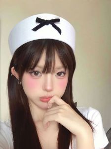 Mũ Thủy Thủ Màu Đỏ Thời Trang Mùa Hè Cho Nữ Mũ Tròn Nhỏ Gọn Phù Hợp Với Khuôn Mặt Tròn Và Vuông Mũ Trùm Đầu Phong Cách Biển