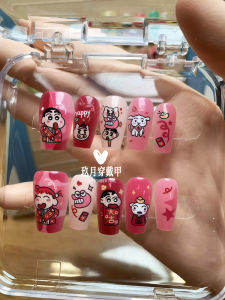 Handmade Semi-Handmade Wearable Nail Tips Cartoon Character Design Ready-Made Nail Art False Nails Nail Tips Nail Extensions