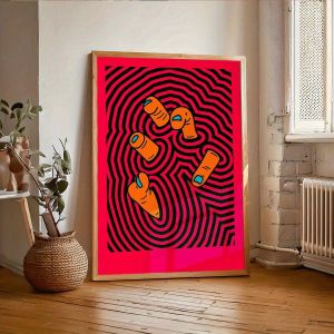 Modern Abstract Finger Art Posters Unframed Minimalist Psychedelic Canvas Prints for Living Rooms Bedrooms Bathrooms Decortion