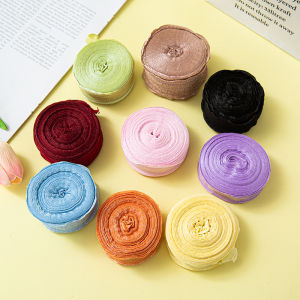 1PC 10 Yards Fishtail Yarn Ribbons 2.5cm Wave Edge Pleated Gifts Packaging Material Gift Wrapping Bouquets Chiffon Ribbon