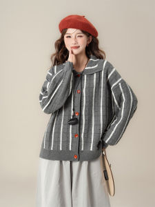 SHANGWEILUO | Áo Khoác Sweater Cổ Trụ Xám Chân Rộng Phong Cách Nhật Mới Mùa Đông