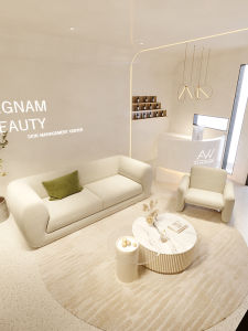 Luxurious Straight Row Sofa for Beauty Salon Clothing Store Office Hotel Lobby Waiting Area Reception High Density Rebound Sponge