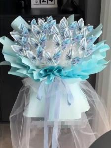 Handmade Butterfly Money Bouquet DIY Material Kit Romantic Creative Gift for Girlfriend Valentines Day Qixi Festival