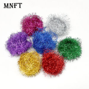 MNFT 2Packs 4Meter Pearl Cactus Chenille Crystal Flash Tinsel Fly Tying Body Material for Nymph Wet Fly Wolly Buggers Lure