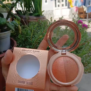 [ THAM KHẢO VIDEO THẬT] Phấn Má Hồng Bắt Sáng Sivanna Cookie Blush Hai Màu Siêu Xinh Có Nhũ Có Cọ Và Gương 6gr