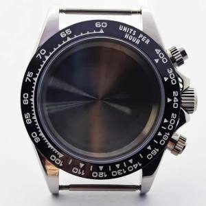 RICHUS 39mm Watch Case Silver Case Mineral Glass Fit 29.5mm Dial Fit VK63 Quartz Movement Watch Accessories