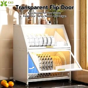 PANDH Kitchen Dish Rack With Cover Kitchen Countertop Plate organizer Dish Drainer rack Storage Shelf Dish Drying Rack