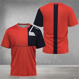 Mens quick drying sports T-shirt fashionable and casual street short sleeved clothing mens breathable hiking and running T-s