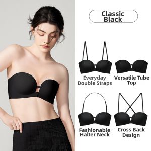 LUCKMEEY | Strapless Gathering Front-Clasp Bra F