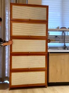 Bamboo Multi-layer Kitchen Cabinet Lemari Simpan Dapur Microwave Oven Rack Organizer Rack Kitchen Storage Multifunctional Shelf Kabinet Rak Dapur置物架