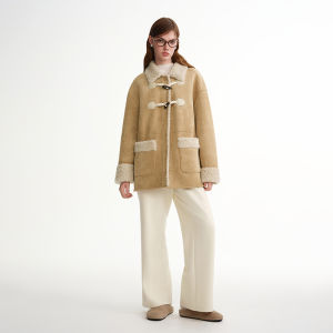 DUSHU | Sheepskin-like Horn Button Cozy Coat