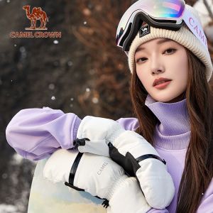 Camel Crown Ski Gloves Windproof Waterproof Padded Thick Motorcycle Warm Gloves