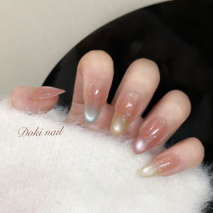 Handmade Cat Eye Blush Pure Desire Wearable Nail Art Macaron Rainbow Glass Bead Spring Summer New Style Complete Nail Salon