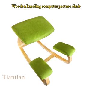 Green Color Students Study Desk Ergonomic Kneeling Chair Protect Eyesight