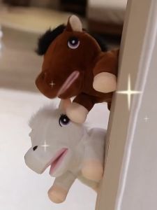 28cm Kawaii Hand Plush Toys Cute Little Horse Puppet Stuffed Pillow Toy Kids Animal Creative Birthday Gift Funny Party Game Gift