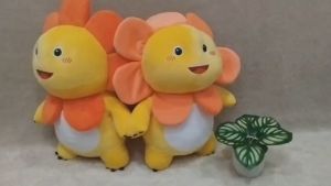 Boneka Dino Naloong Standing Dino Kuning Bunga Lucu L