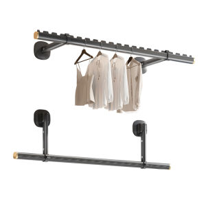 BIREN | Wall-mounted Side-mount Folding Clothes Rack