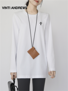 Sleeve Round Neck Loose Fashionable Slimming Layer Wear Tunic Top