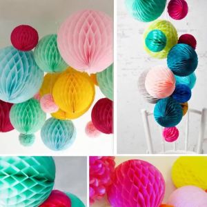 1pc 10/15/20/25/30cm Honeycomb Ball Paper Flower Lantern Ball Wedding Party Kid Birthday Party Xmas Decoration Baby Show Article
