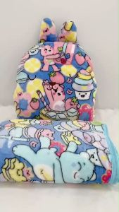 หมอนผ้าห่ม หมอนผ้าห่มพกพา หมอนผ้าห่มในรถ หมอนผ้าห่ม care bear หมอนผ้าห่มเด็ก พร้อมส่งจากไทย