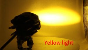 New Night Hawk Mini Driving Light Auxiliary Light Waterproof Light Dual Color LED Light White+Yellow Motorcycle Accessories