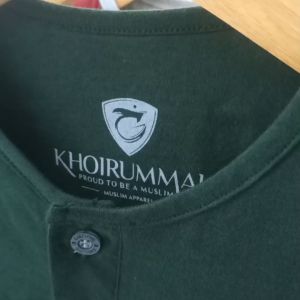 KHOIRUMMAH Koko Kurta Arafah | Kaos Koko Lengan Panjang | Kurta Polos Model Slimfit | navy