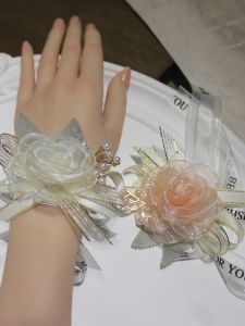 Korean Style Beautiful Bridesmaid Wrist Flowers Wedding Bride Hand Ring Event Sister Group Hand Flowers Silk Material