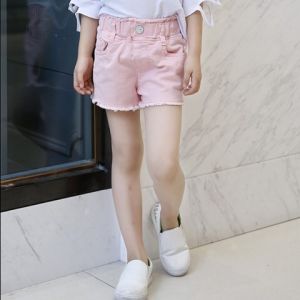 Fashionable Girls Denim Shorts Summer Outfit Three-quarter Length Childrens Clothing Cotton Blend Comfortable mid Waist