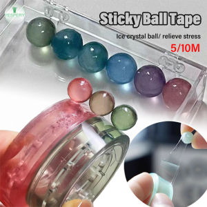 YESPERY เทปกาว1/6ม้วนเทปลูกบอลเหนียวผลึกน้ำแข็งใสผ่อนคลายสีสันสดใสเทปลูกบอลเหนียวของเล่นปาร์ตี้สำหรับของเล่นผ่อนคลายของขวัญงานฝีมือกลิ้ง