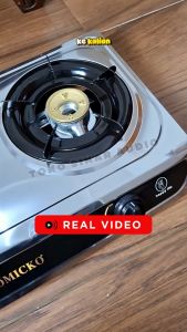 Kompor 2 Tungku Murah Berkualitas OMICKO MK-202 Bahan Stainless Steel + Besi + Kuningan TERJAMIN